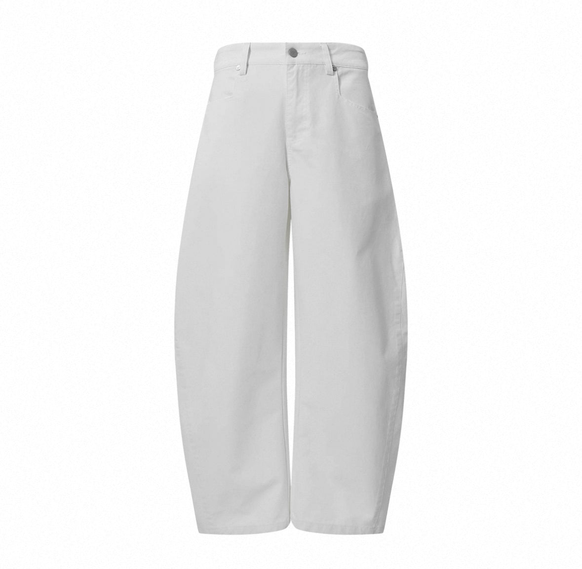 White/Grey Washed Studded Workwear Loose Pants