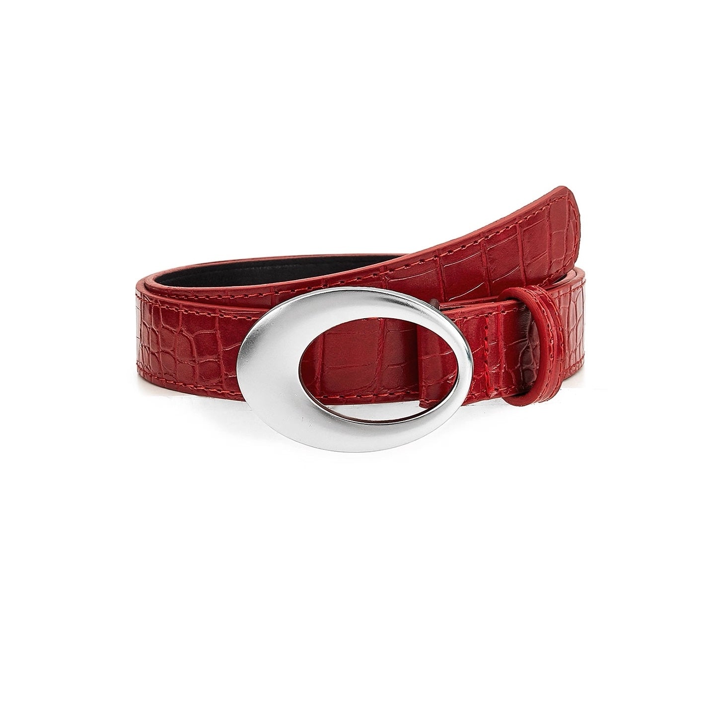 Croc Pattern Round Belt