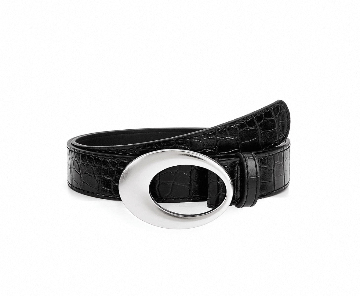 Croc Pattern Round Belt