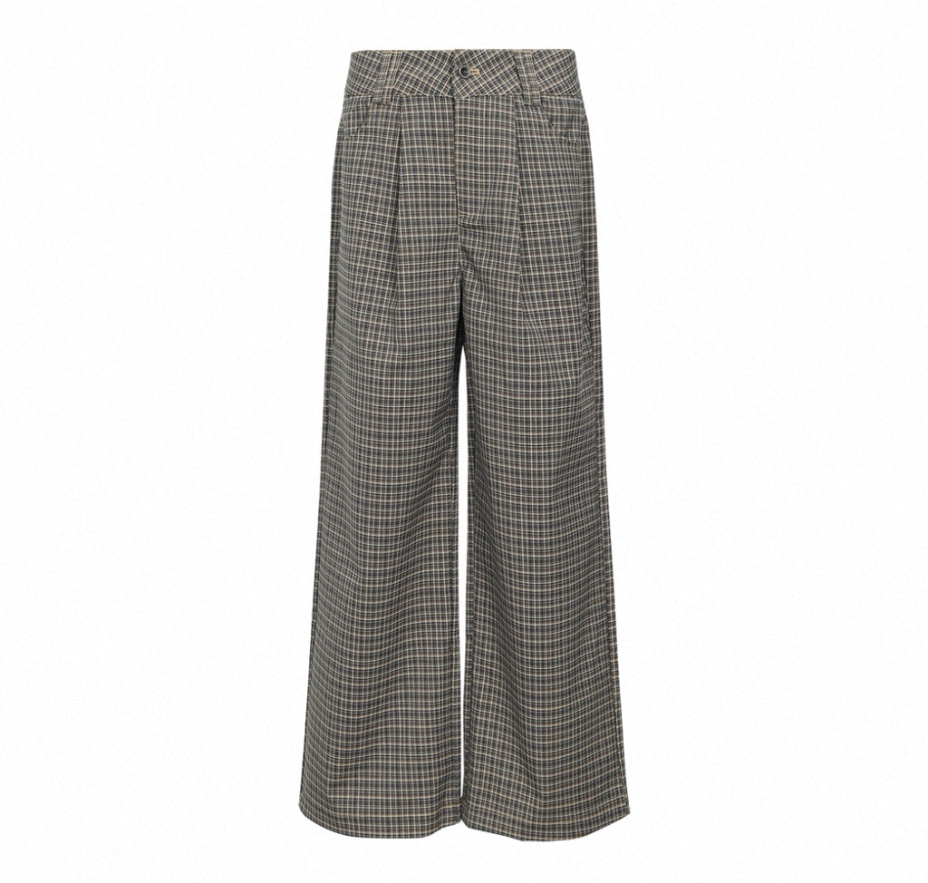 Plaid Khaki Straight Composite Pants