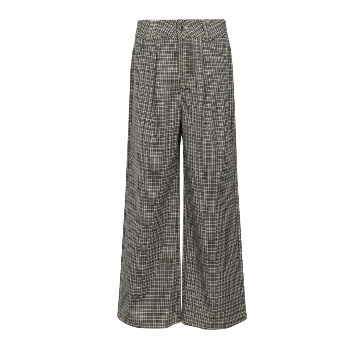 Plaid Khaki Straight Composite Pants