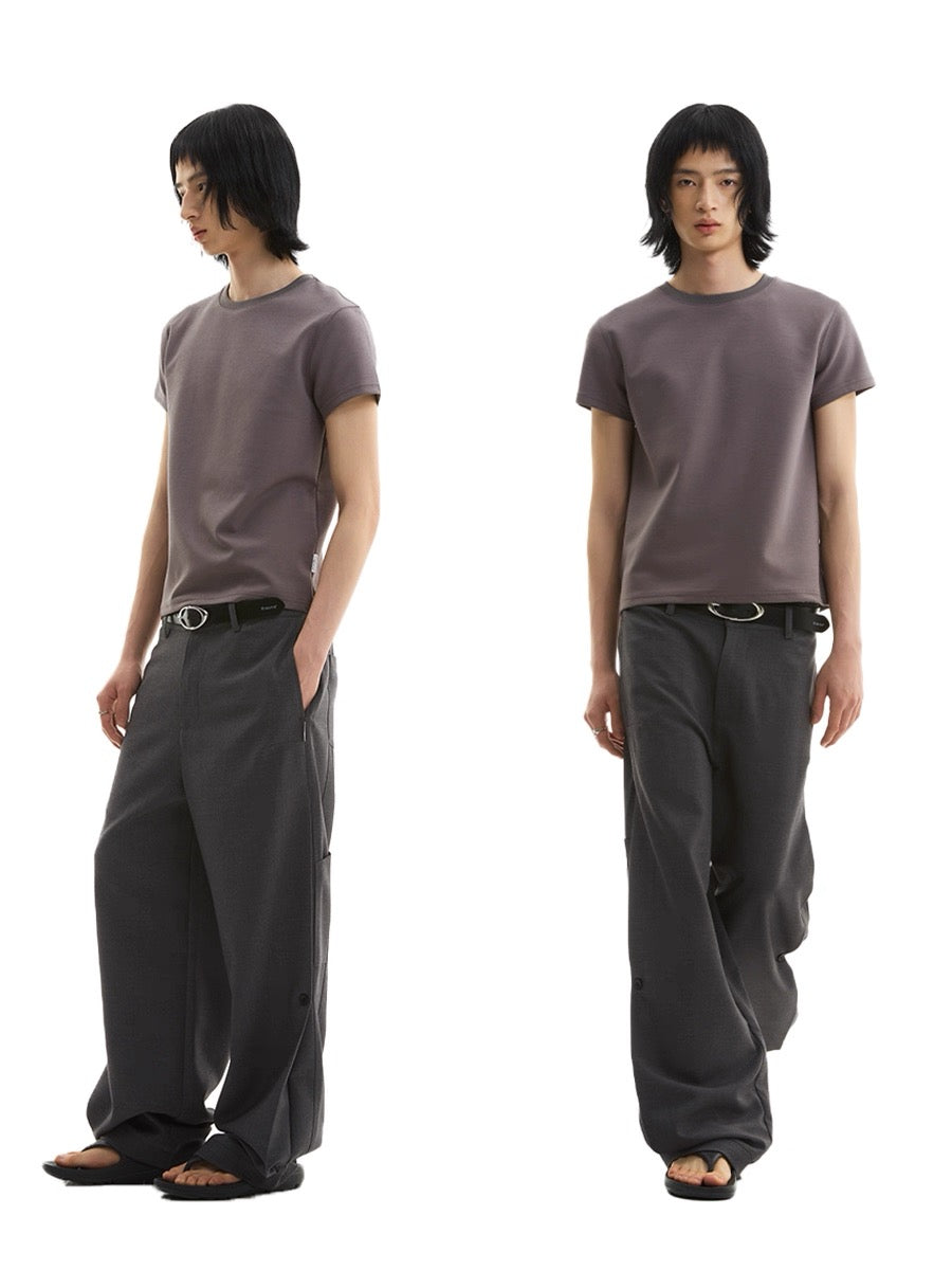 Black/Gray Space Cotton Short Sleeve Tee
