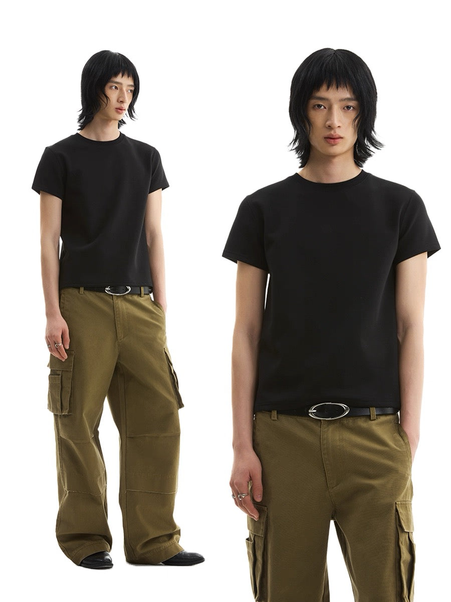 Black/Gray Space Cotton Short Sleeve Tee