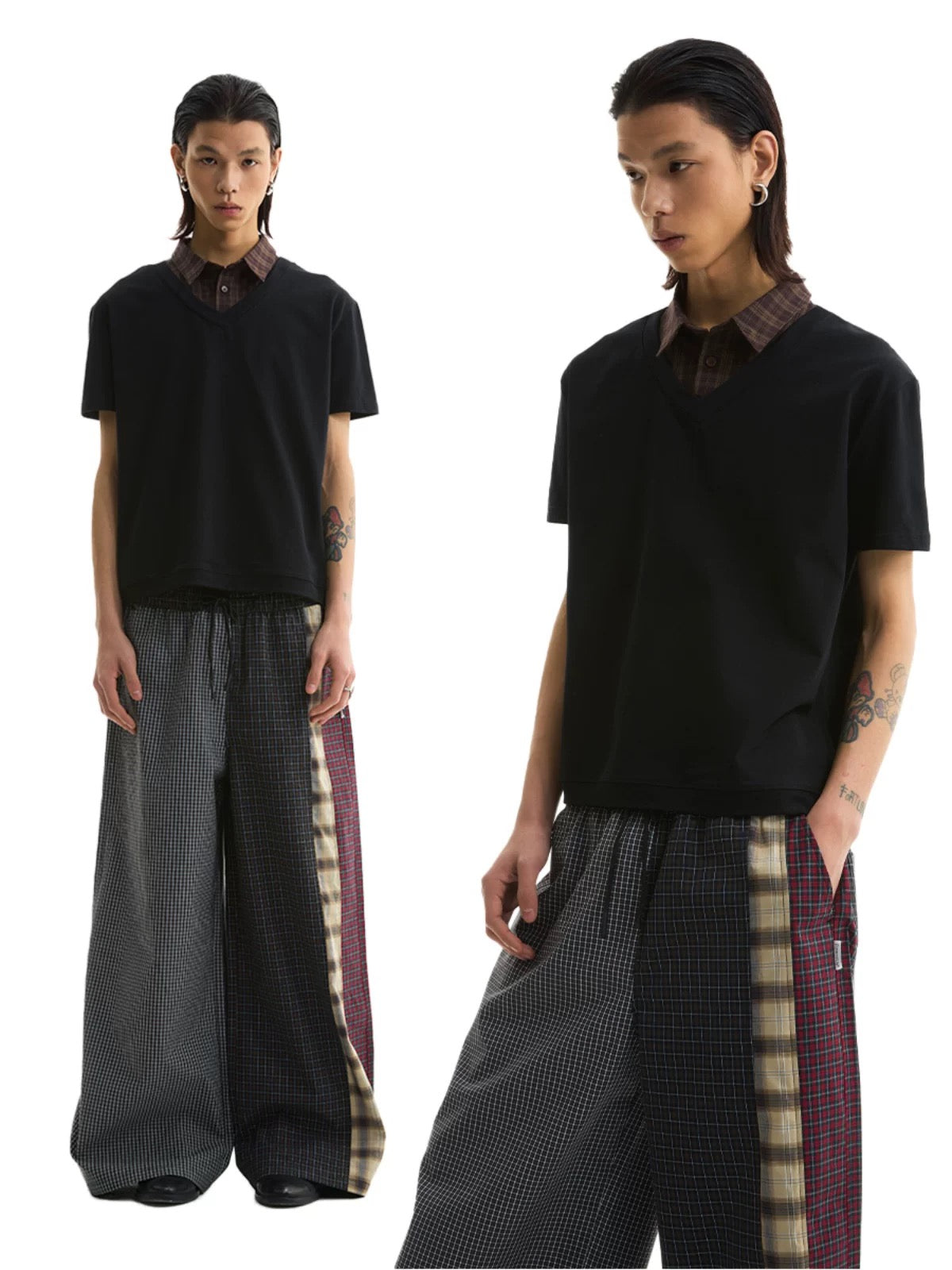 Stitched Two Piece Sleeved Shirt