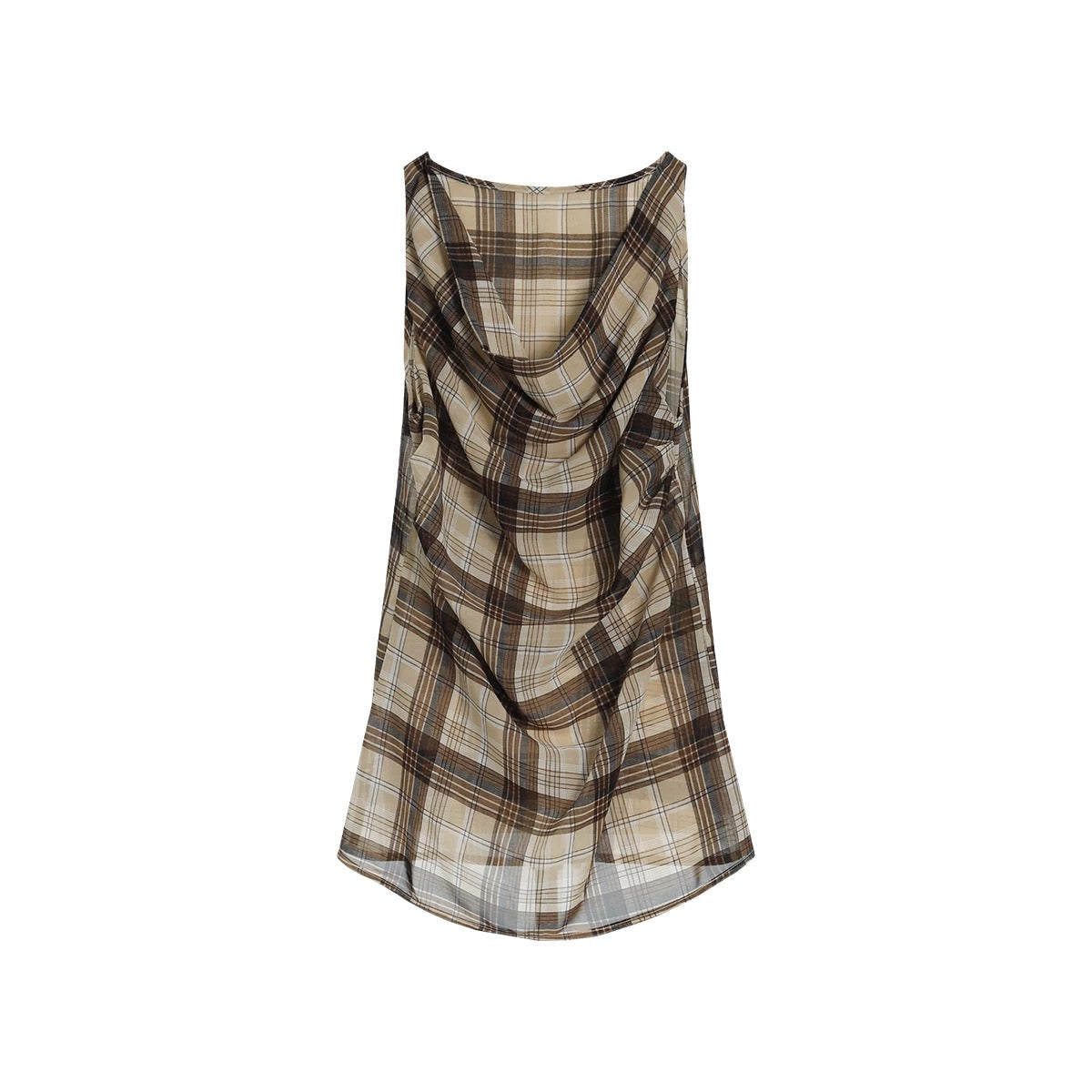Sleeveless Vintage Plaid Top