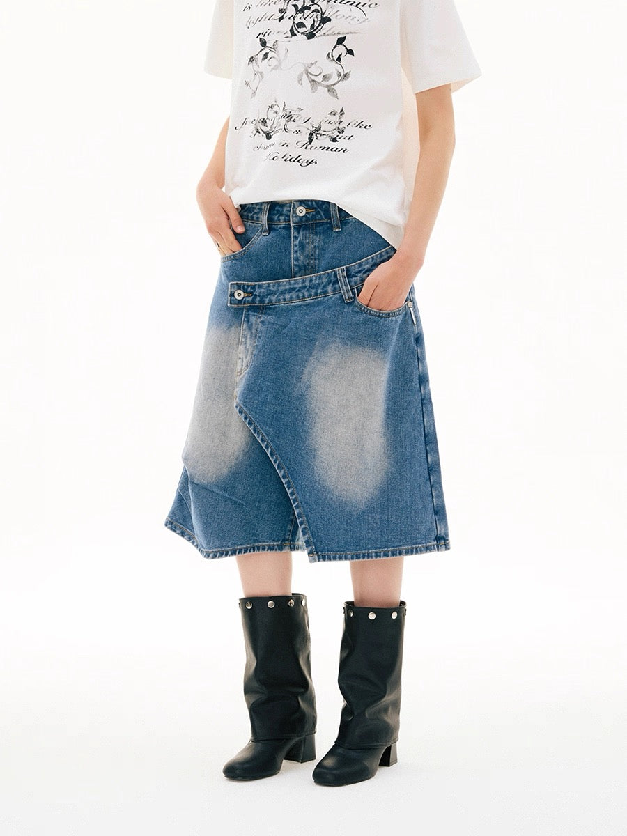 Six Point Barrel Loose Cut Denim Shorts