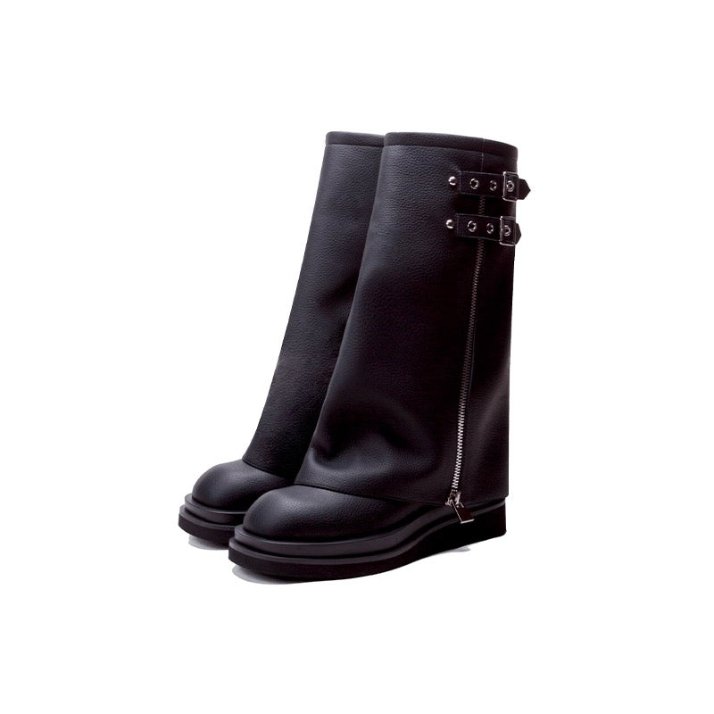 Muffin Pleated Pile High Boots